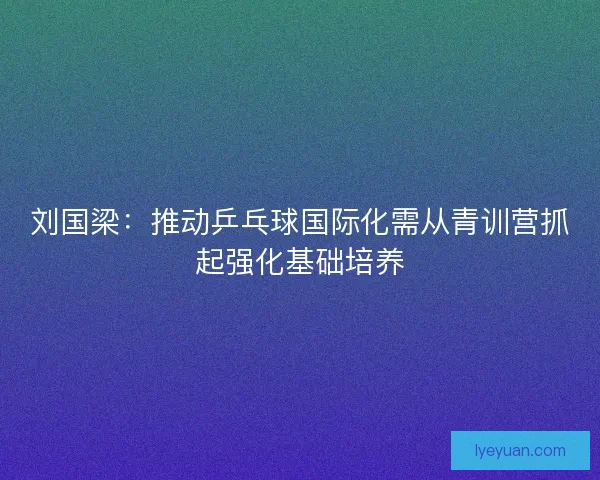 刘国梁：推动乒乓球国际化需从青训营抓起强化基础培养